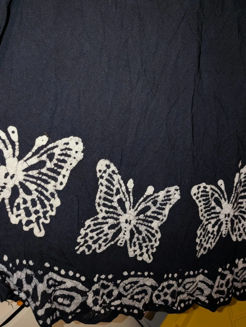 Shoreline Wear Black Coverup with White Embroidery